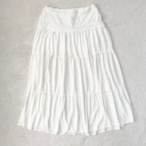 Tiered Side-Slits Embroidered Boho Maxi Dress by:‎ Paraiso Closet in Ivory/Cream